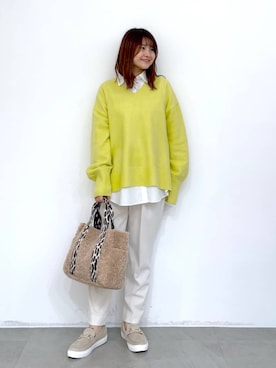 「アイテム（トートバッグ）」を使った、MAIKOさん（レディース・150cm・30代）の冬コーディネート