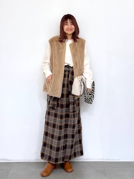 「アイテム（その他アウター、イエロー系）」を使った、MAIKOさん（レディース・150cm）の秋コーディネート