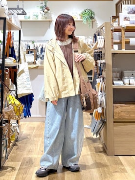 「studio CLIP（スタディオクリップ）のアイテム（パンツ）」を使った、MAIKOさん（レディース・150cm）の春コーディネート