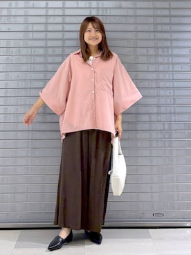 「Elura（エルーラ）のサマ見えビジューTシャツ/318898（Tシャツ/カットソー）」を使った、MAIKOさん（レディース・150cm・30代）の夏コーディネート