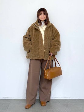 「アイテム（その他アウター、イエロー系）」を使った、MAIKOさん（レディース・150cm）の冬コーディネート