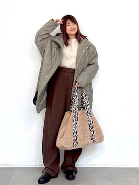 「アイテム（トートバッグ）」を使った、MAIKOさん（レディース・150cm・30代）の冬コーディネート