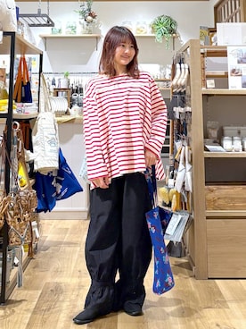 「studio CLIP（スタディオクリップ）のアイテム（パンツ）」を使った、MAIKOさん（レディース・150cm）の春コーディネート