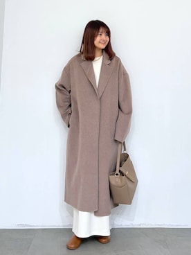 「アイテム（チェスターコート）」を使った、MAIKOさん（レディース・150cm・30代）の冬コーディネート