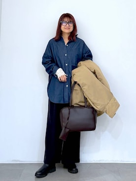 「アイテム（ボストンバッグ）」を使った、MAIKOさん（レディース・150cm・30代）の秋コーディネート