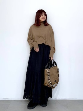 「Elura（エルーラ）のアイテム」を使った、MAIKOさん（レディース・150cm）の冬コーディネート