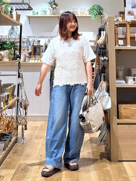 「studio CLIP（スタディオクリップ）のアイテム」を使った、MAIKOさん（レディース・150cm）の夏コーディネート