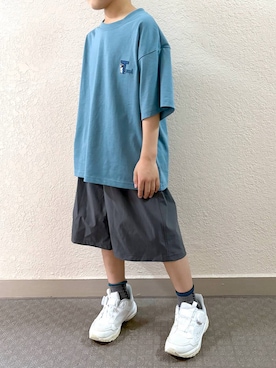 「GLOBAL WORK（グローバルワーク）のエアかるショーツ/618881（その他パンツ、グレー系）」を使った、MAIKOさん（レディース・150cm）の春コーディネート