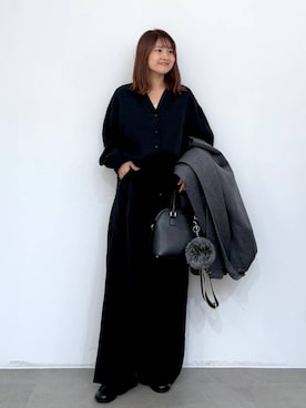 「アイテム（サロペット/オーバーオール）」を使った、MAIKOさん（レディース・150cm）の冬コーディネート