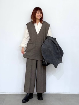 「アイテム（シャツ/ブラウス）」を使った、MAIKOさん（レディース・150cm・30代）の秋コーディネート