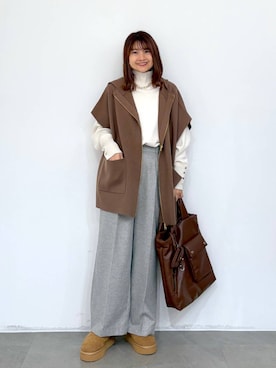 「アイテム（ベスト）」を使った、MAIKOさん（レディース・150cm・30代）の秋コーディネート