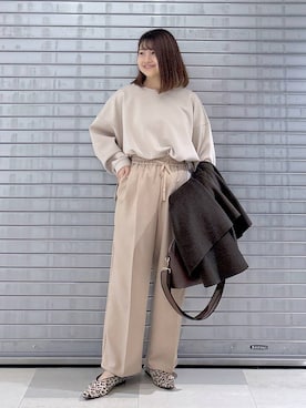 「アイテム（ポンチョ）」を使った、MAIKOさん（レディース・150cm）の秋コーディネート