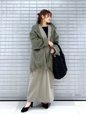 「JEANASIS（ジーナシス）のアイテム（ミリタリージャケット）」を使った、MAIKOさん（レディース・150cm）の春コーディネート