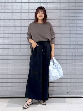 「アイテム（エコバッグ/サブバッグ）」を使った、MAIKOさん（レディース・150cm）の秋コーディネート