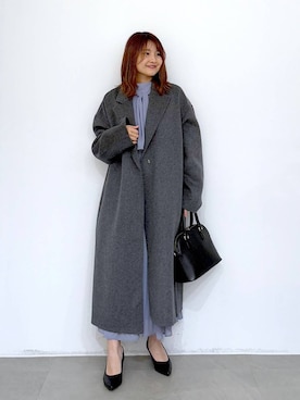 「旅行」｜「アイテム（チェスターコート）」を使った、MAIKOさん（レディース・150cm）の冬コーディネート