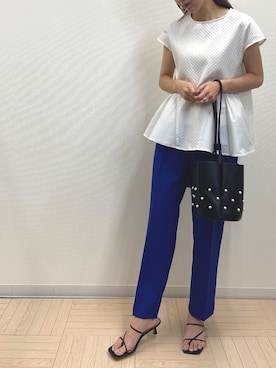 「M.deux（エムドゥ）のアイテム（パンツ）」を使った、e__deuxさん（レディース・157cm）の夏コーディネート