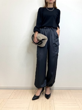「M.deux（エムドゥ）のアイテム（カーゴパンツ）」を使った、e__deuxさん（レディース・157cm）の冬コーディネート