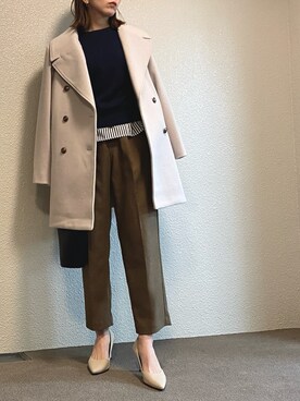 「M.deux（エムドゥ）のアイテム（その他アウター）」を使った、e__deuxさん（レディース・157cm）の冬コーディネート