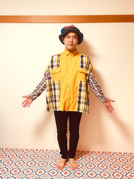 「チャイハネ（チャイハネ）のアイテム（帽子）」を使った、☀︎大野賢治🌙さん（メンズ・170cm）の夏コーディネート