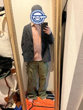 「アイテム（その他、オレンジ系）」を使った、カオナシさん（メンズ・170cm）の春コーディネート