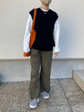 「ニットベスト」｜「アイテム（スリッポン）」を使った、s__o1203さん（レディース・155cm）の秋コーディネート