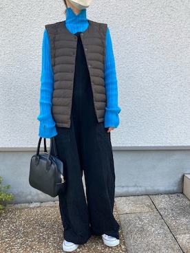 「nugu」｜「アイテム（オールインワン・サロペット）」を使った、s__o1203さん（レディース・155cm）の冬コーディネート