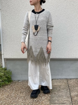 「HOKA（ホカ）のホカ HOKA ボンダイ7 ワイド BONDI 7 WIDE（スニーカー）」を使った、s__o1203さん（レディース・155cm）の秋コーディネート