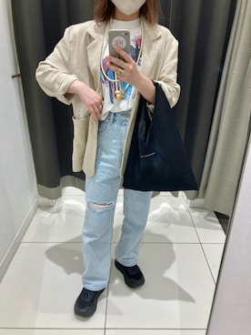 「select MOCA（セレクトモカ）のアイテム（その他アウター）」を使った、s__o1203さん（レディース・155cm）の春コーディネート