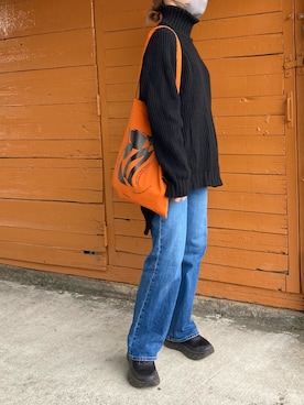 「HOKA（ホカ）のホカ HOKA ボンダイ7 ワイド BONDI 7 WIDE（スニーカー）」を使った、s__o1203さん（レディース・155cm）の冬コーディネート