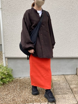 「HOKA（ホカ）のホカ HOKA ボンダイ7 ワイド BONDI 7 WIDE（スニーカー）」を使った、s__o1203さん（レディース・155cm）の秋コーディネート