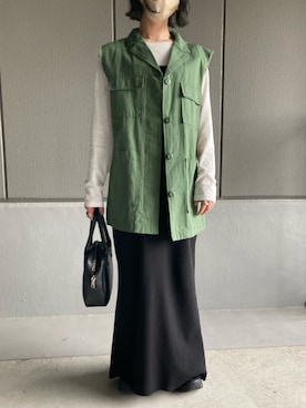 「HOKA（ホカ）のホカ HOKA ボンダイ7 ワイド BONDI 7 WIDE（スニーカー）」を使った、s__o1203さん（レディース・155cm）の春コーディネート