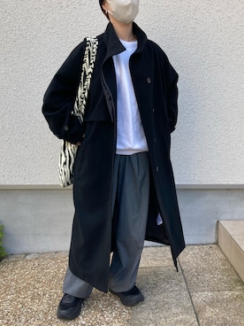 「HOKA（ホカ）のホカ HOKA ボンダイ7 ワイド BONDI 7 WIDE（スニーカー）」を使った、s__o1203さん（レディース・155cm）の冬コーディネート