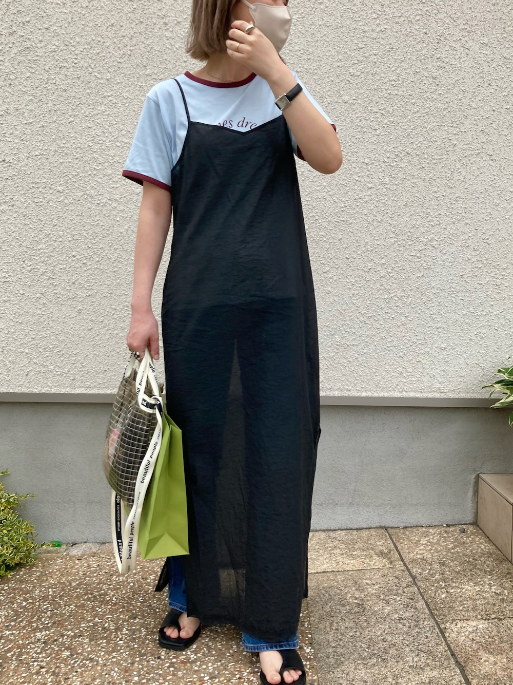 ENOF（イナフ）の「SHEER CAMISOLE ONE PIECE（ワンピース）」 - WEAR