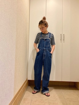 「FRAMeWORK（フレームワーク）のアイテム（オールインワン・サロペット）」を使った、s__o1203さん（レディース・155cm）の夏コーディネート
