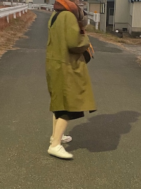 「ハーフパンツ」｜「アイテム（モッズコート）」を使った、ノアさん（レディース・157cm）の冬コーディネート