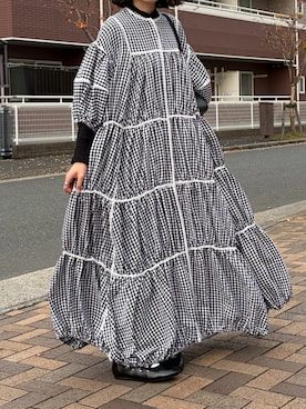 「mutのアイテム（ワンピース/ドレス、ブラック系）」を使った、ノアさん（レディース・157cm）の春コーディネート