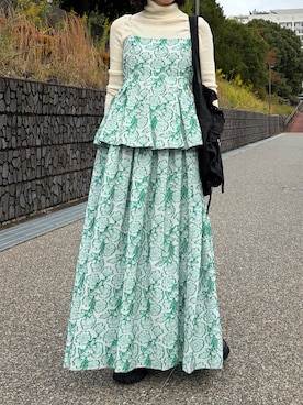 「タートルネックニット」｜ノアさん（レディース・157cm）の春コーディネート