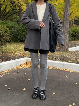 「haek（ハク）のlace up ballet shoes/レースアップバレエシューズ（バレエシューズ、ブラック系）」を使った、ノアさん（レディース・157cm）の春コーディネート