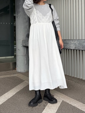 「Samansa Mos2 blue（サマンサモスモスブルー）のアイテム」を使った、ノアさん（レディース・157cm）の春コーディネート