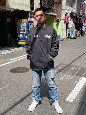 「アイテム（ナイロンジャケット）」を使った、sosukeさん（メンズ・177cm）の秋コーディネート