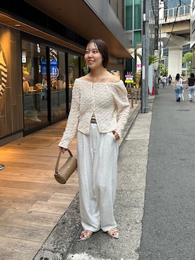「アイテム（スウェットパンツ）」を使った、NANAHO_155cm(相互)さん（レディース・155cm・20代）の夏コーディネート