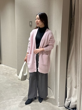 「ロングカーディガン」｜NANAHO_155cm(相互)さん（レディース・155cm・20代）の冬コーディネート