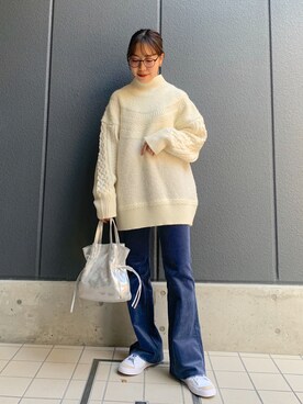 「ニットコーデ」｜「NIKE（ナイキ）のアイテム」を使った、NANAHO_155cm(相互)さん（レディース・155cm）の秋コーディネート