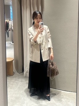 「レイヤードスタイル」｜「アイテム（その他アウター）」を使った、NANAHO_155cm(相互)さん（レディース・155cm）の秋コーディネート