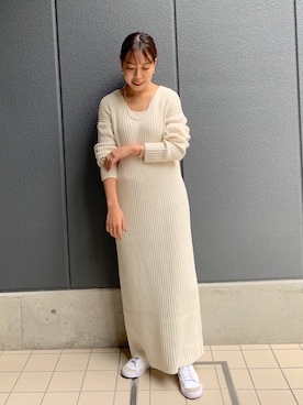 「ニットコーデ」｜「NIKE（ナイキ）のアイテム」を使った、NANAHO_155cm(相互)さん（レディース・155cm）の秋コーディネート