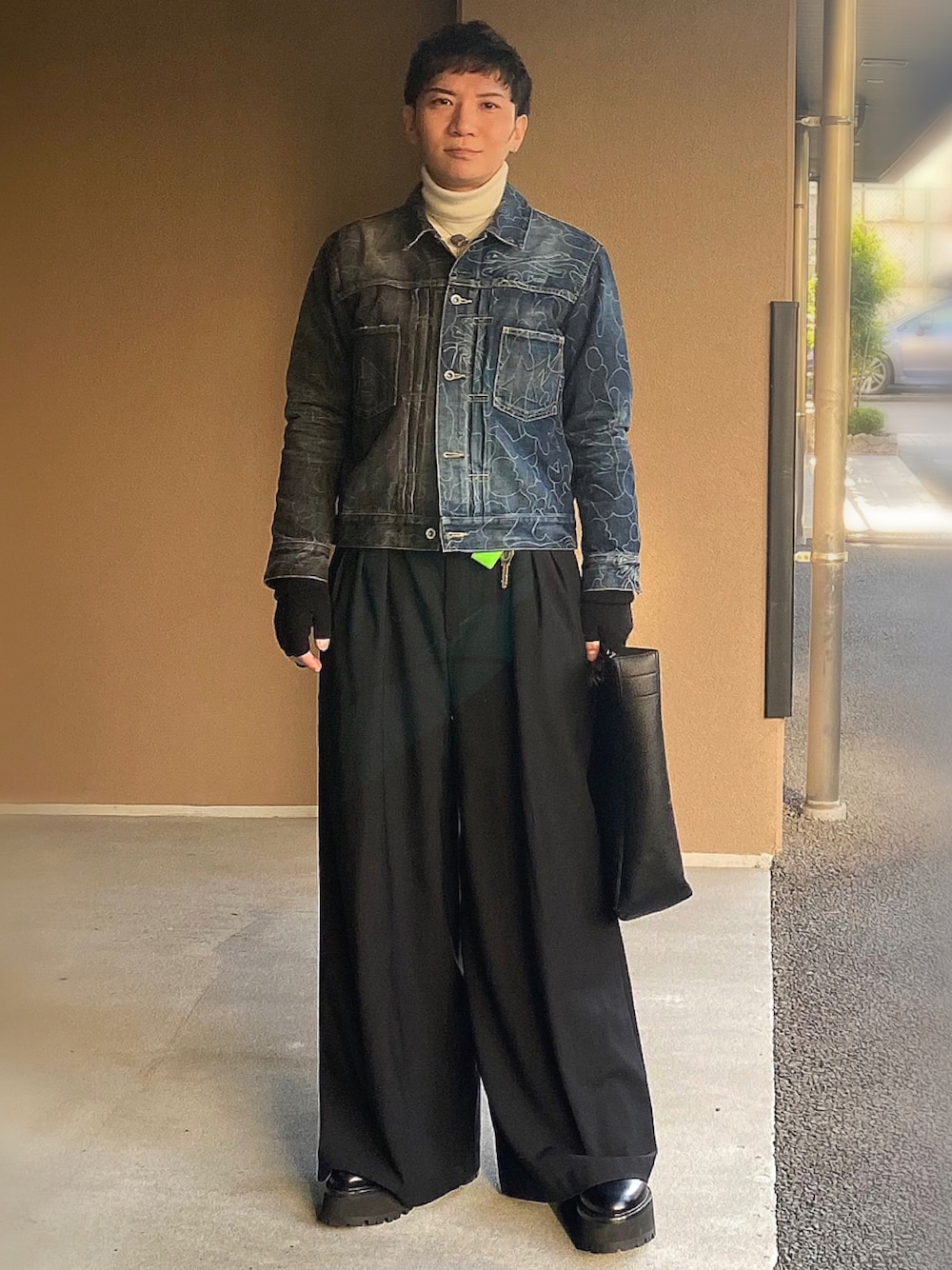 yasu｜A BATHING APE x Neighborhoodのデニムジャケットを使った  