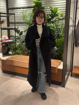 「アイテム（テーラードジャケット、ブルー系）」を使った、saeさん（レディース・152cm）の秋コーディネート