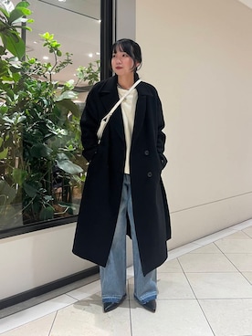 「アイテム（チェスターコート）」を使った、saeさん（レディース・152cm）の冬コーディネート