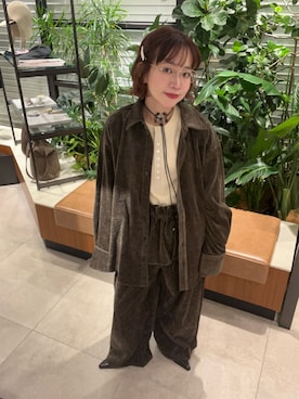 「アイテム（ヘアアクセサリー）」を使った、saeさん（レディース・152cm）の秋コーディネート