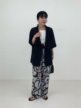 「URBAN RESEARCH（アーバンリサーチ）の5分袖リブカットソー（Tシャツ/カットソー、ホワイト系）」を使った、saeさん（レディース・152cm）の春コーディネート